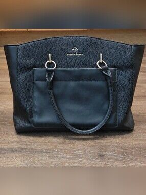 Nanette Lepore Black Pebbled Faux Leather Tote Bag